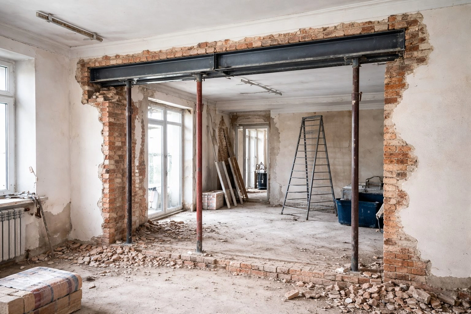 IPB Zimmermann – Ingenieur- und Planungsbüro – eine Haussanierung mit baulichen Veränderungen an einer Wand